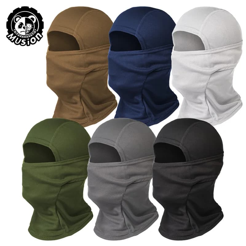 MusionTactical Balaclava Full Face Mask Quick-dryHiking Cycling Camping Hunting AirsoftHood Cap Bike Head Cover Summer Men Women