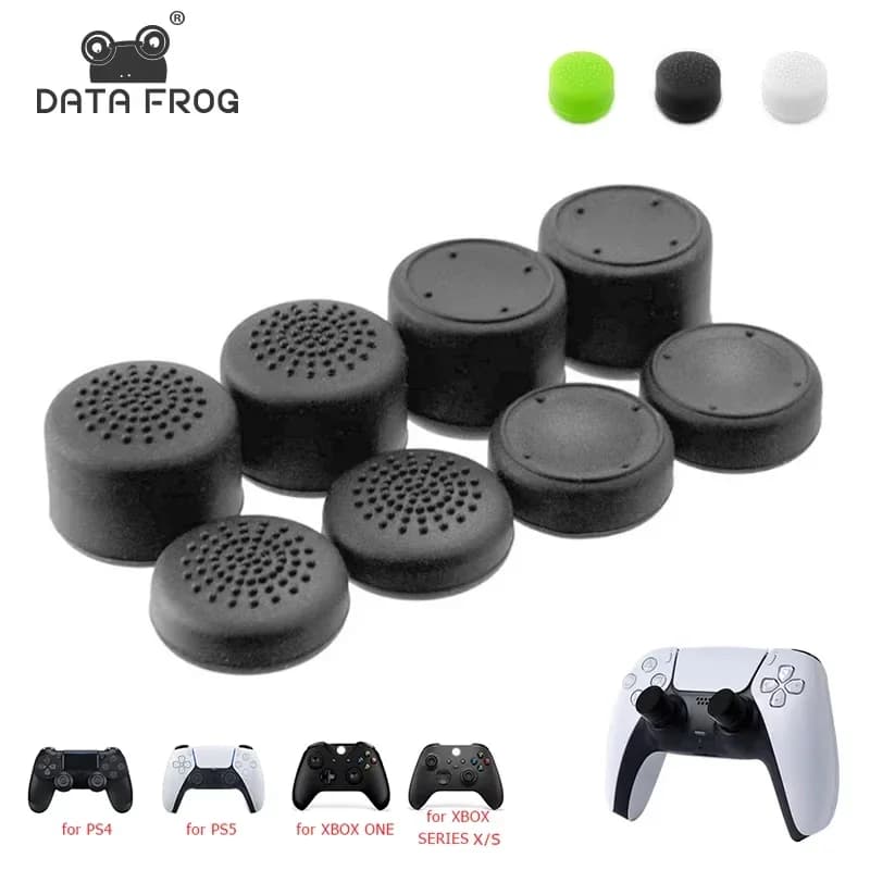 DATA FROG 8 pezzi di coperture in silicone antiscivolo per stick analogici, in gomma, per controller PS5 PS4 Xbox Series X/S