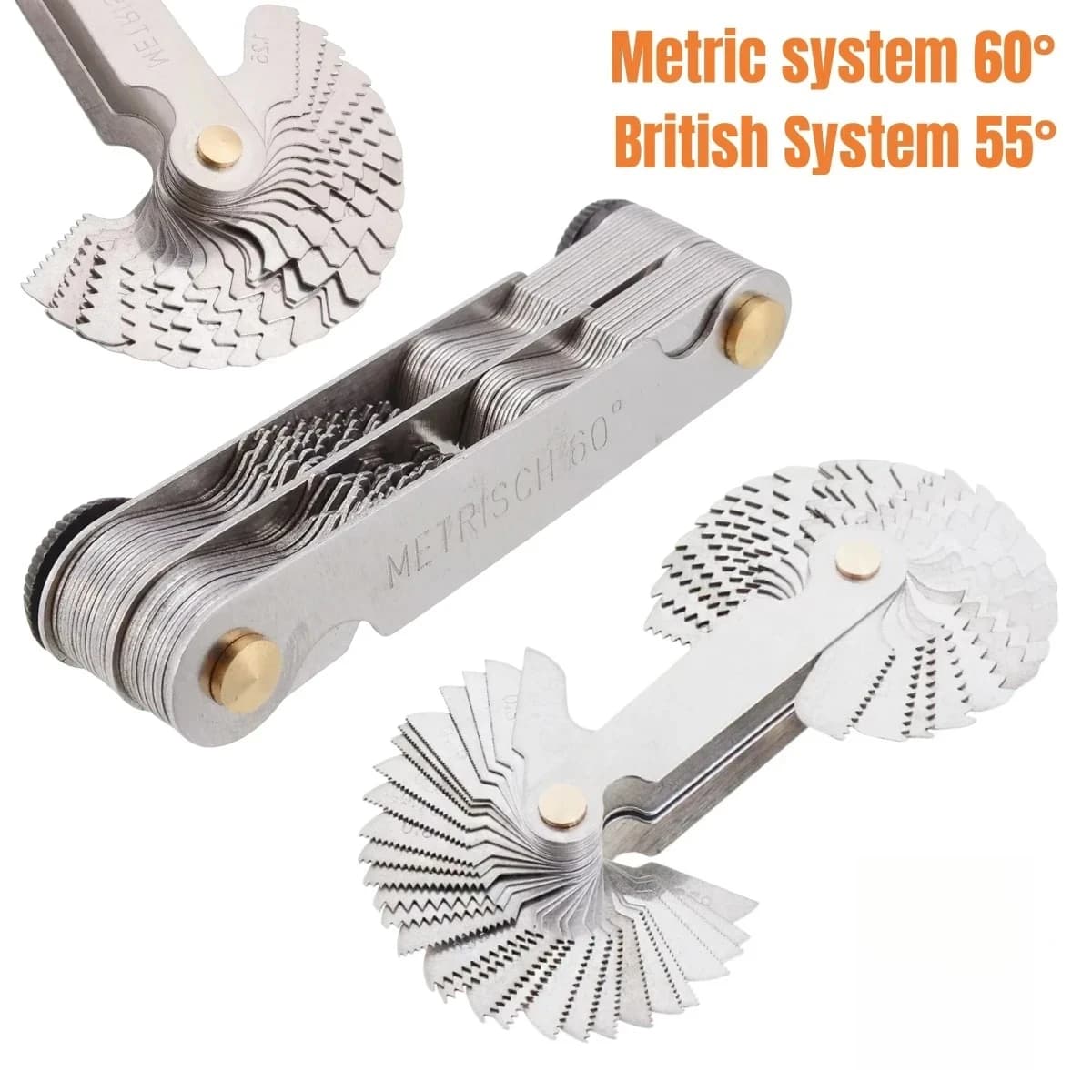 Set of Calibras for Measurement Portable, Accurate and Accurate Threads: 55/60 Degree Spina Calibers and Poles for Vine Pass and Gear teeth