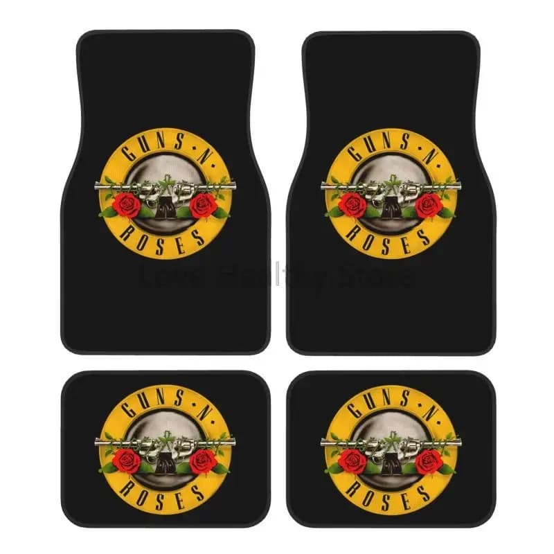 Guns N Roses Tappetini per auto Set di 4 Tappetini anteriori e posteriori per veicoli Tappeti universali antiscivolo Accessori per decorazioni per auto