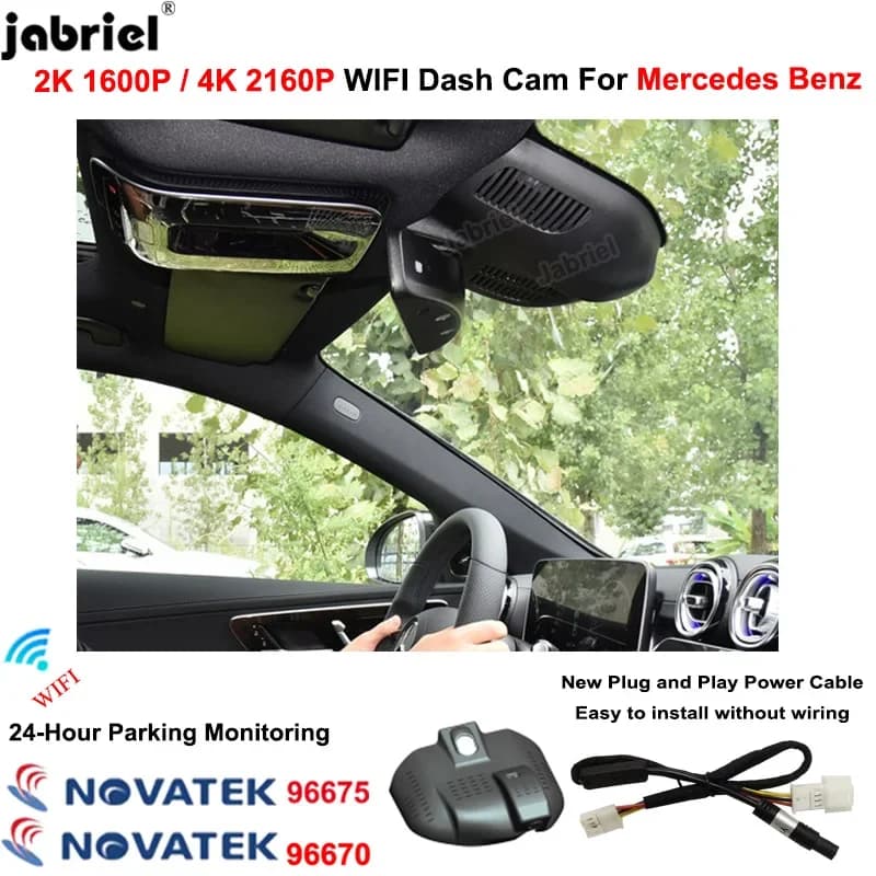 4K 2160P Wifi Auto DVR Dash Cam Macchina Fotografica per il 2021 2022 2023 Mercedes Benz C260L 2K Videoregistratore per Mercedes C260L 2021 2022 2023