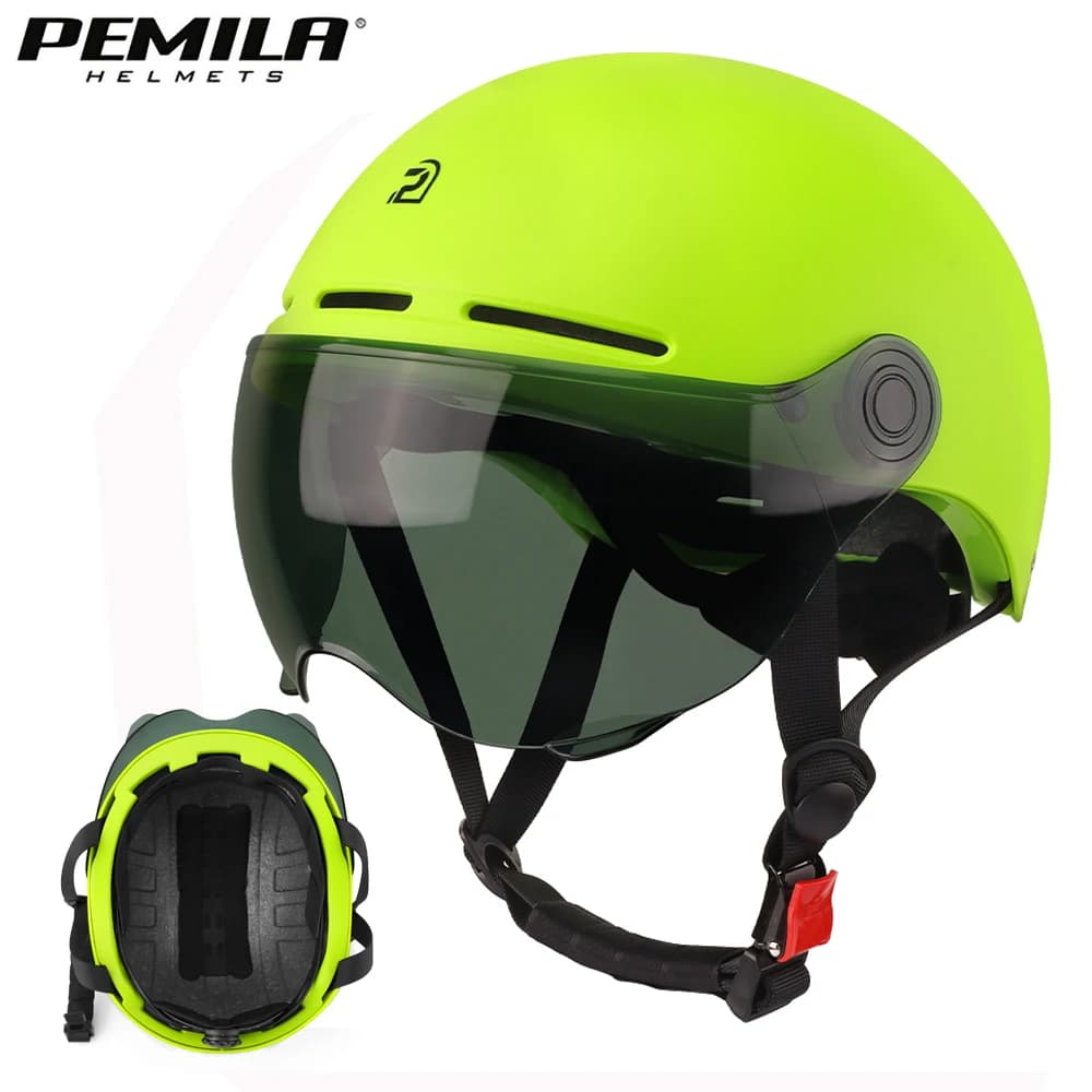 PEMILA bicycle helmet with glasses Cycling helmet with full edge wrapping technology MTB road bike helmet for women