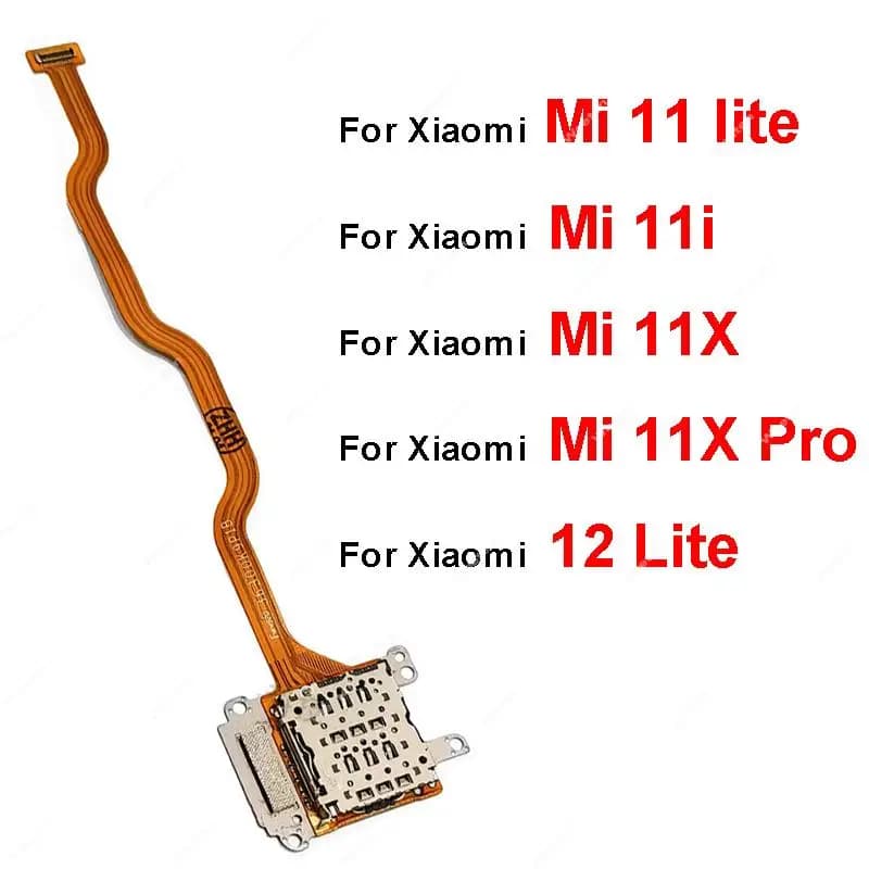 Cavo flessibile per lettore vassoio scheda SIM per Xiaomi Mi 11 12 Lite Mi 11i Mi 11X Mi11X Pro Vassoio scheda SIM Slot presa Parti del cavo flessibile