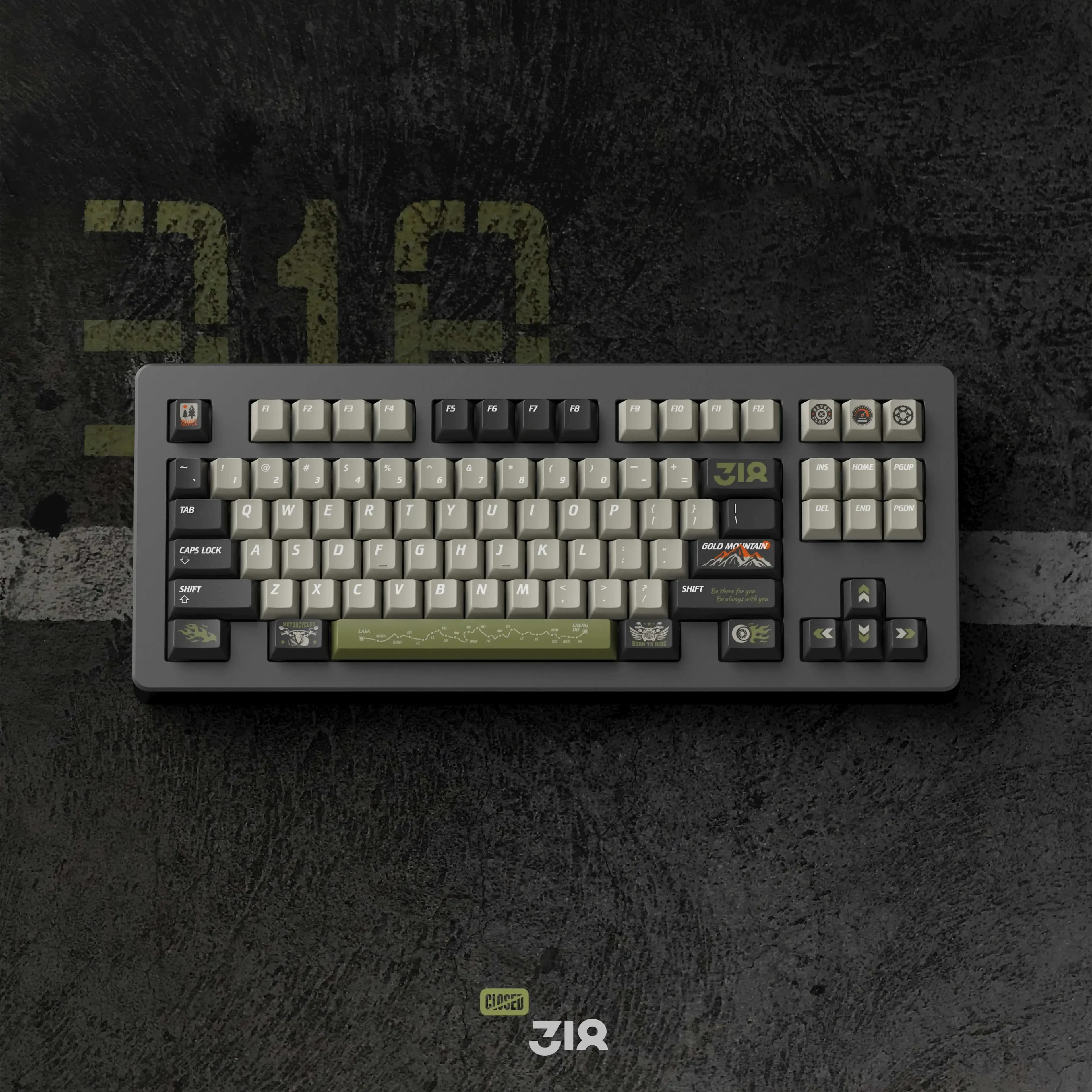 Tema originale Highway Keycap-318: tastiera meccanica a sublimazione a cinque lati PBT originale a 172 tasti