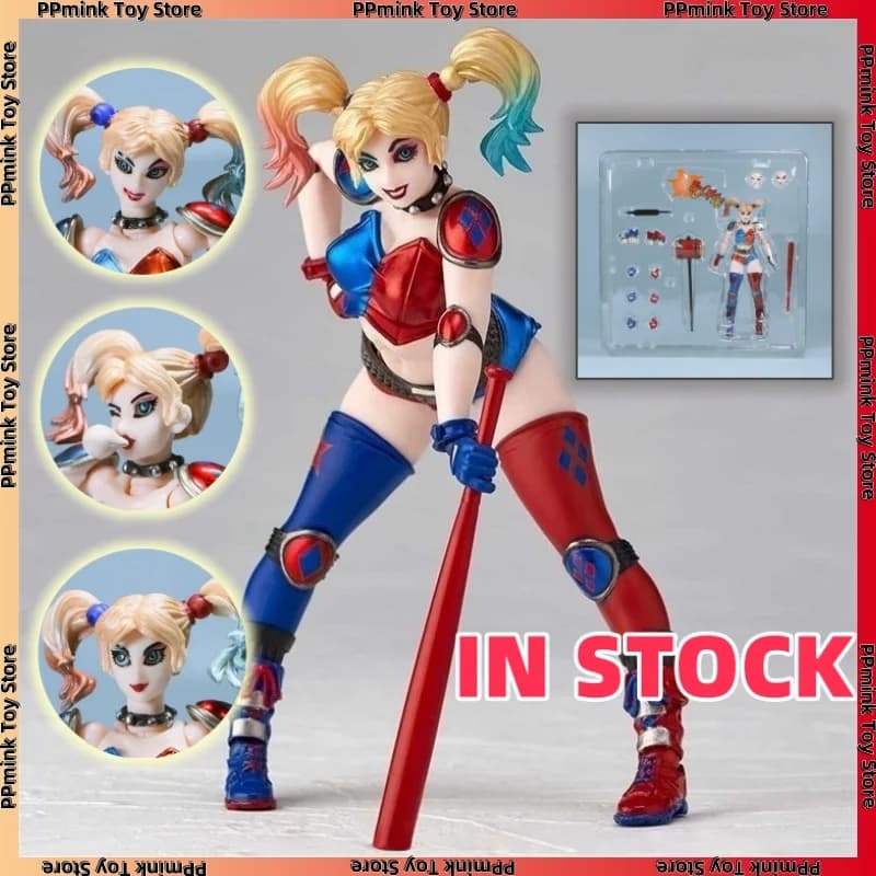 IN MAGAZZINO Arkahm Factory Kaiyodo Yamaguchi Harley Quinn Anime Action Figures Versione fissa Regali di compleanno per bambini della ragazza del clown