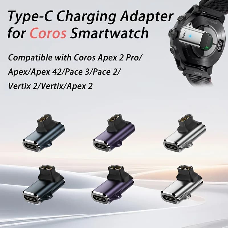 USB-C Adapter for Coros Watches, Compatible with Coros Pace 2/3, Apex, Apex 2/Pro, Smartwatch, Charging Type-C, Plug-and-Play