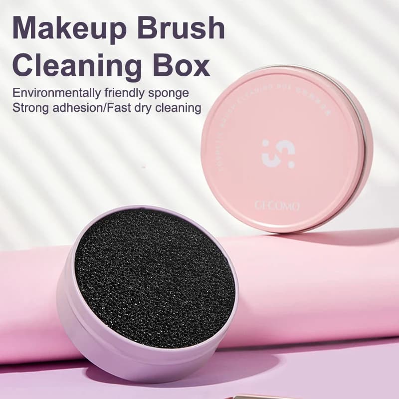 Scatola per la Pulizia dei Pennelli da Trucco, Spugna per Pulizia Rapida, Detergente a Secco per Pennelli Ombretto, Strumento per Lavaggio Cosmetici, Accessori per il Trucco
