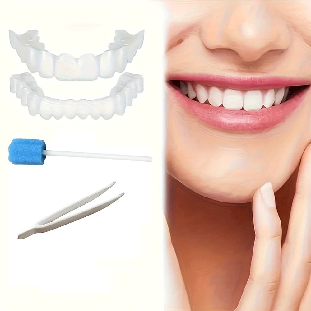 Faccette Dentali Naturali per Sorriso Istantaneo, Sbiancanti, Riutilizzabili, Copertura Temporanea per Denti Finti, Perfette per Uso Quotidiano H2931