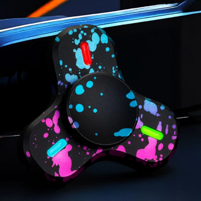 Mini Fidget Spinner Luminoso EDC Lega Alleviare Lo Stress Giocattolo Antistress Mano Spinning Top Punta Incandescente Giroscopio Per Bambini