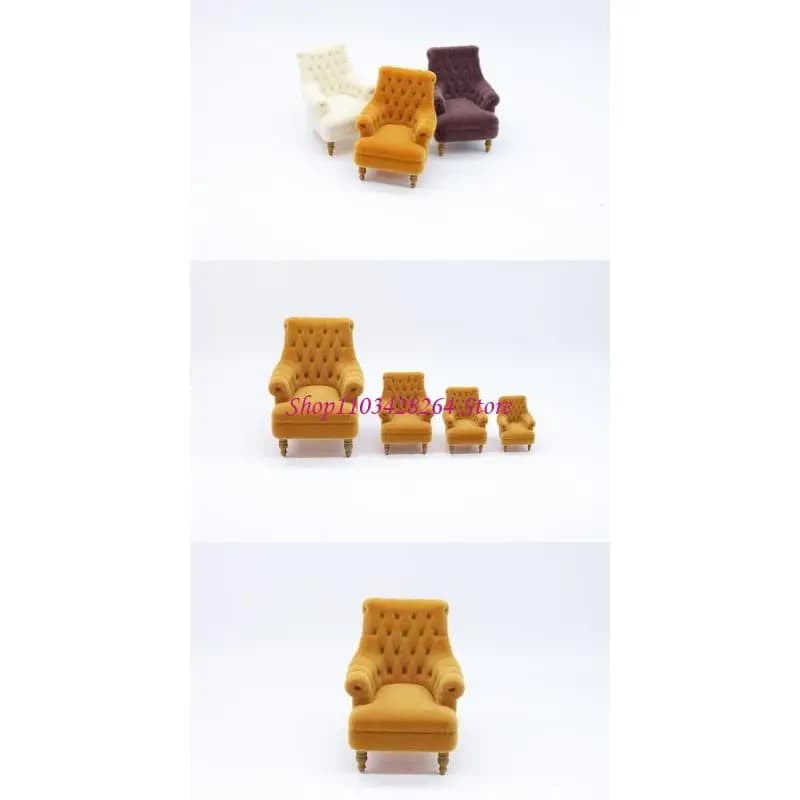 Set divani da soggiorno Mini mobili ricoperti floccati in 1/12 per accessori e oggetti da collezione per casa delle