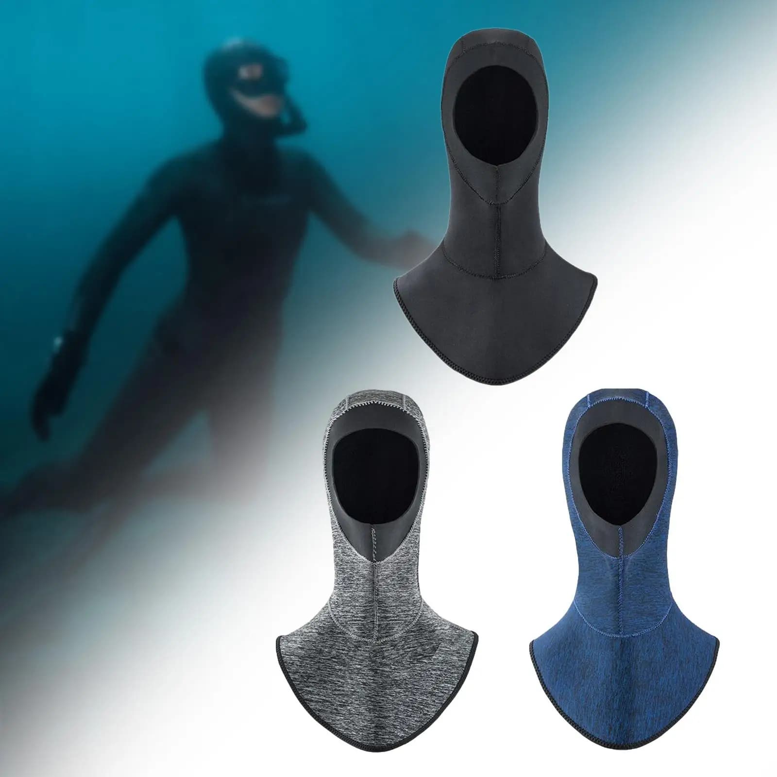 Neoprene hood with External neck, Diving head protection, Kayak, Snorkeling, Sailing, Canoeing, for Women