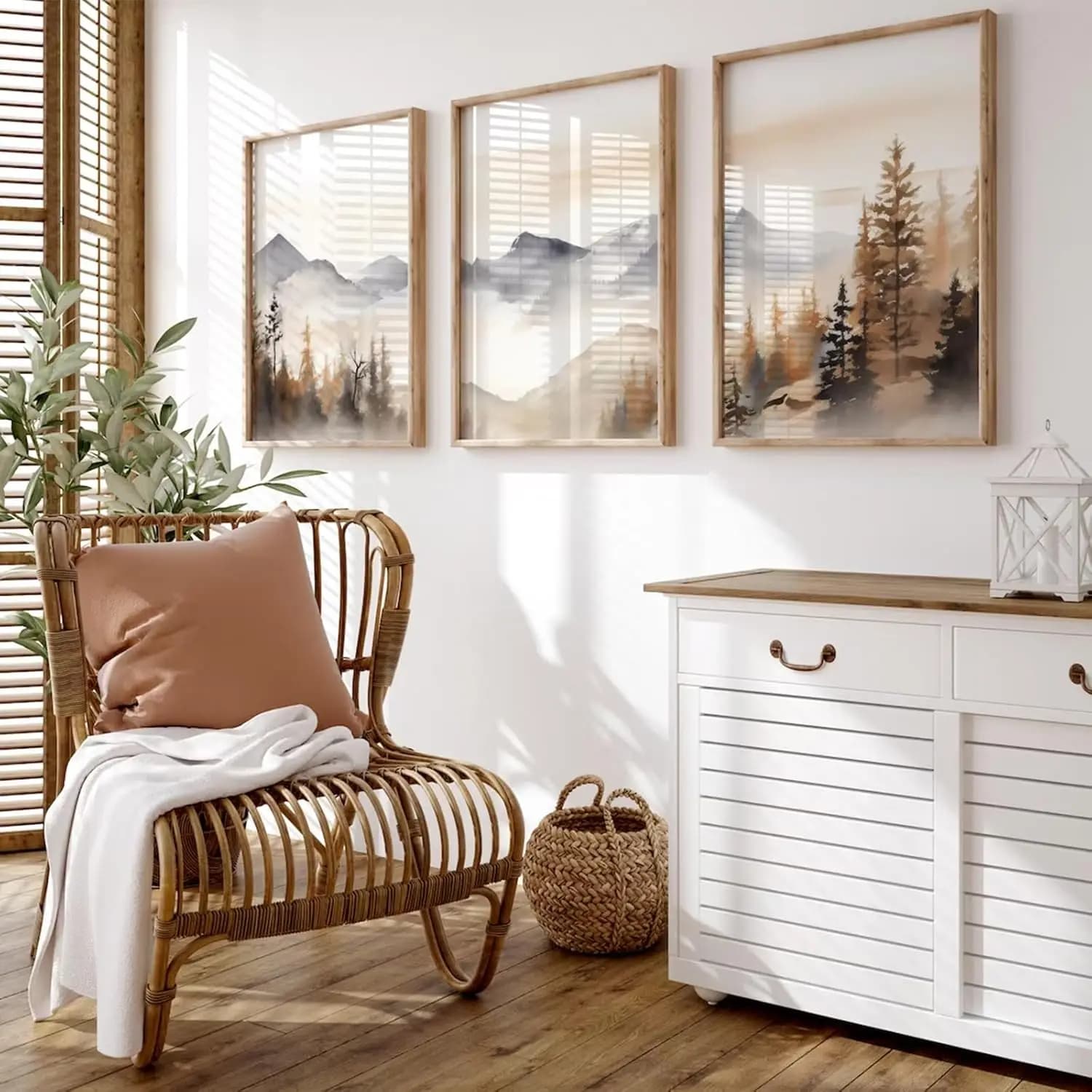 3Pcs frameless Wall Forest Canvas Poster Natural Landscape Modern Picture Abstract Painting Living Room Bedroom Home Decor Frame