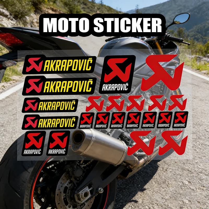 For akrapovic Stickers Moto Sticker Auto Body Bumper Windows Motorcycle Laptop Walls Vinyl Decal Car Tuning Accessories