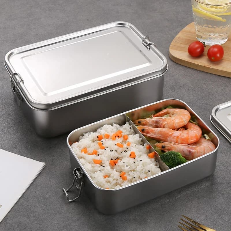 Contenitore per il pranzo in acciaio inossidabile con divisori rimovibili Contenitore per il pranzo in acciaio inossidabile da 850 ml per bambini e adulti Lavabile in lavastoviglie