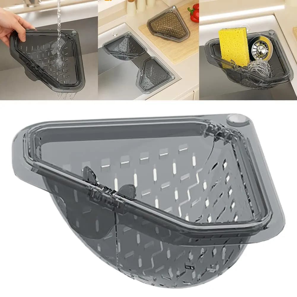 Raccoglitore Magnetico Triangolare per Scarti Alimentari, Filtro Angolare per Rifiuti da Cucina, Cestello Multiuso per Frutta e Alimenti