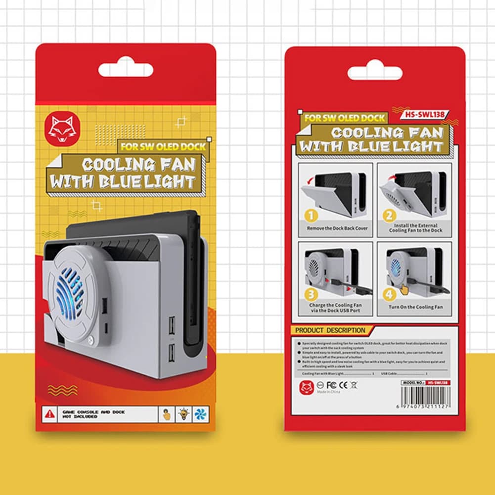 Charger Dock Cooler with Light Dock Cooling Fan Radiator Base Docking Station Radiator for Switch OLED Accessories