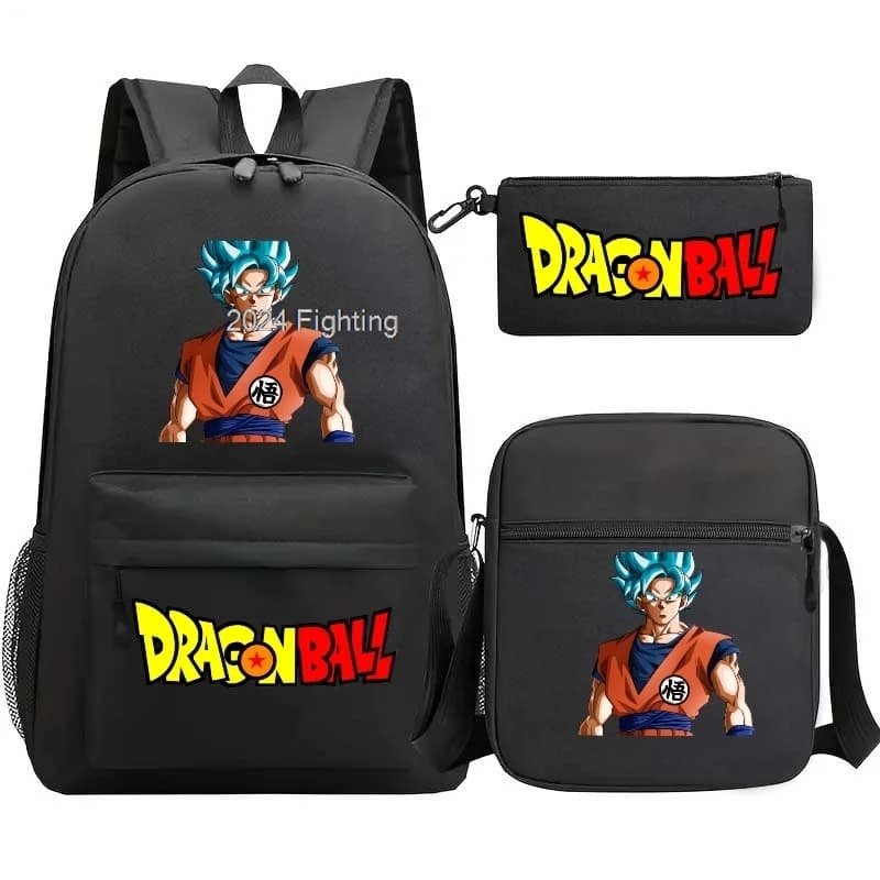 3pcs DRAGON BALL Backpacks With Shoulder Bags Anime Capacity Lightweight Casual School Bags For Teens Outdoor Travel Backpacks