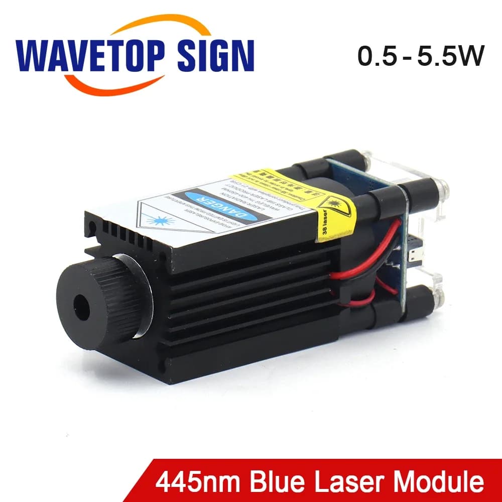 SignkoRay Laser Module Blue 445nm 0.5W 1W 1.6W 2.3W 2.6W 5.5W 12VDC TTL PWM Laser Engraving Machine Control Signal