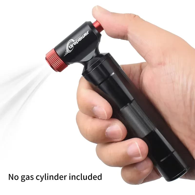 Ctrepower CO2 Bike Tire Inflator - Push-Button Presta & Schrader Compatible CO2 Bike Pump or 12X 16g Threaded CO2 Cartridges for Road Bikes, MTB, Hybrid Bikes