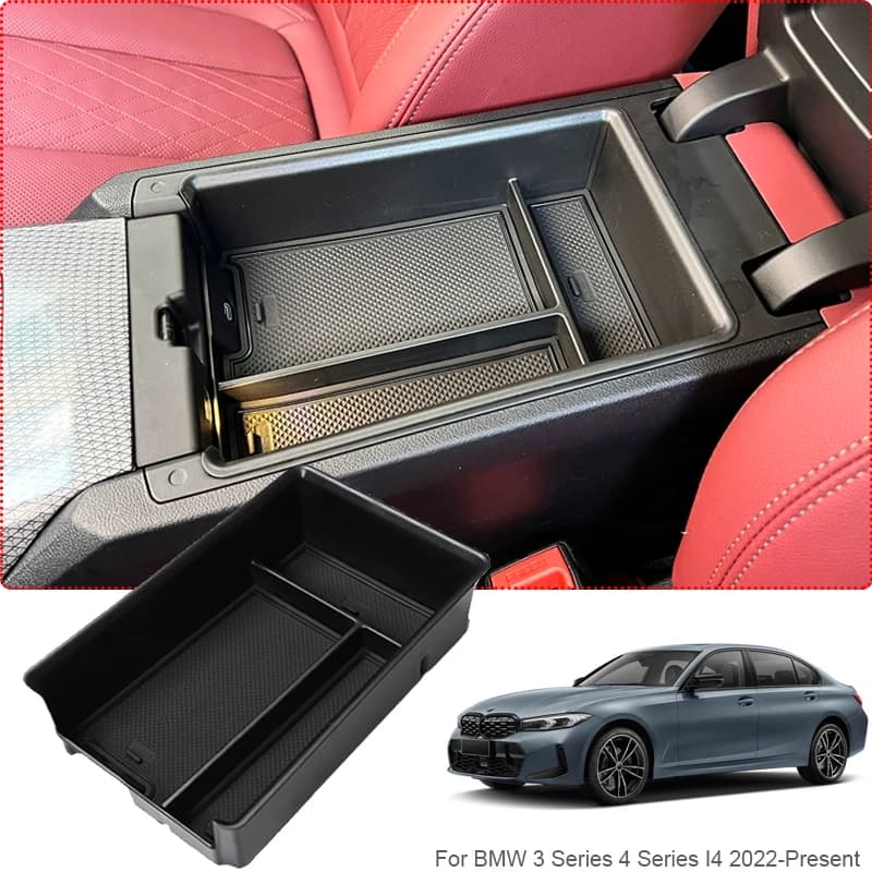 Auto Bracciolo Scatola di Immagazzinaggio Per BMW Serie 3 Serie 4 I4 2022-Presente Console Centrale Organizzatore Vassoio Scatola di Immagazzinaggio Riordino Accessorio