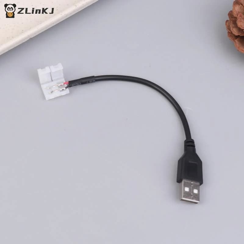 ▶ Connettore per cavo USB da 5/10 pezzi a 2 pin 8mm/10mm, connettore per strisce LED senza saldatura, adattatore per strisce luminose a LED