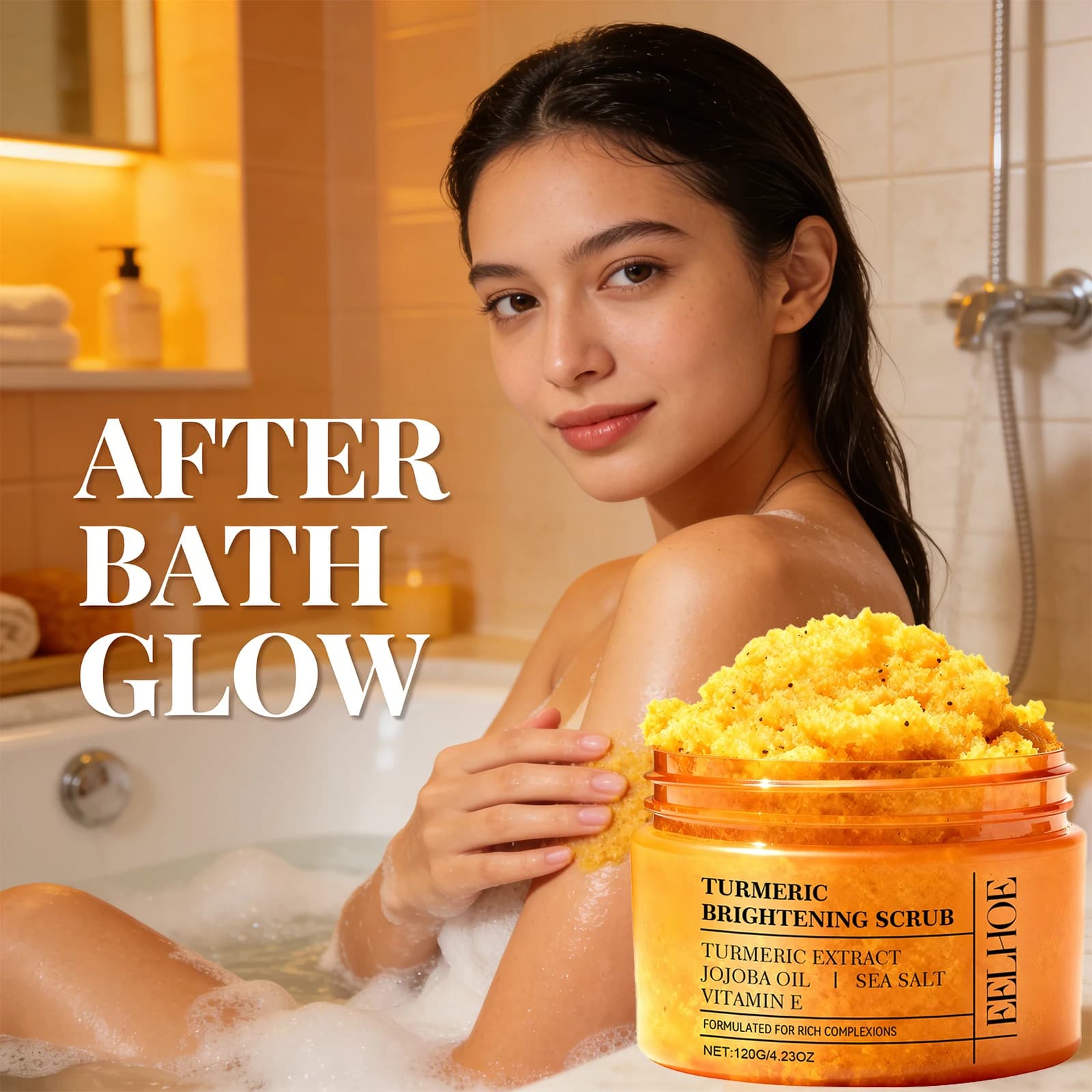 Turmeric Vitamin E Exfoliation Scrub Smoothing Brightening Skin Care Reduce Dark Spots Refreshed Turmeric Body Scrub Cosmetics