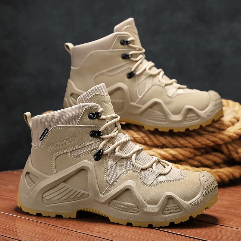 Scarponi Outdoor da Uomo, Nuovi Stivali Casual Antiscivolo con Suola Spessa per Primavera e Autunno, Scarpe da Trekking a Mezza Altezza