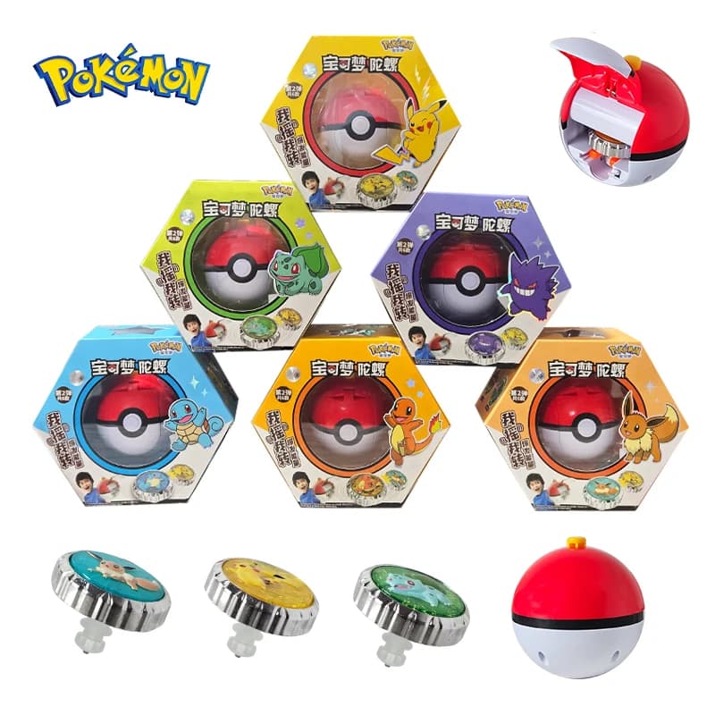 Giocattolo Gira-Gira Pokémon con Personaggi Pikachu, Charmander, Squirtle, Eevee, Bulbasaur, Gengar - Gioco da Collezione per Bambini