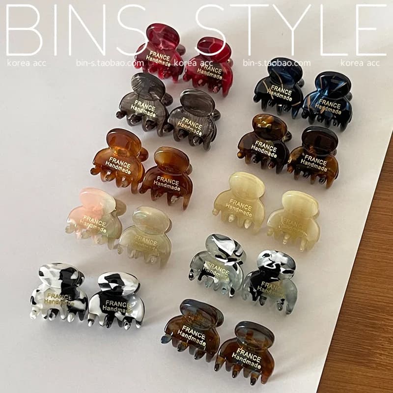 Nuovi bambini Mini morsetti per capelli in acetato per ragazze francia fatti a mano di piccole dimensioni artigli per capelli in acrilico lucido copricapo clip per frangia per bambini