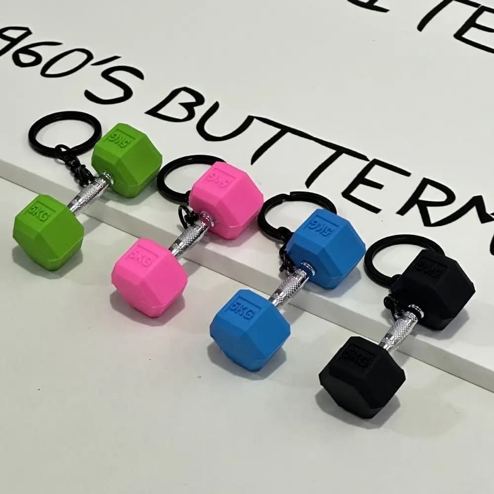 Simulation Manubri Keyring Kettlebells Water Cups Fresh Creative Bag Fitness Series Pendant Key to Car Ornament