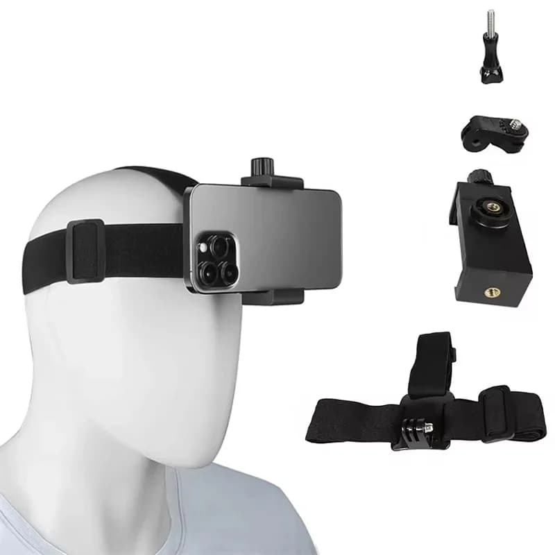 Universal Head Mount Strap Mobile Phone Stand With Phone Clip For Vlog Shooting For iPhone For GoPro For Insta360 For DJI Vlog