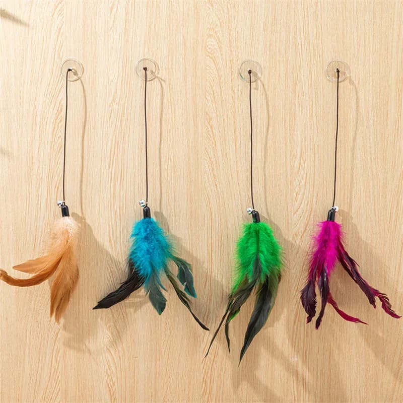 Set di giocattoli per gatti giocattoli per gatti interattivi appesi giocattoli di piume per gatti formazione stuzzicare ventosa bastone interattivo Set di giocattoli per gatti forniture per animali domestici