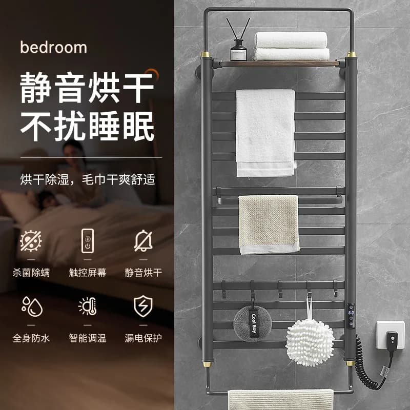 Stendino per asciugamani Portasciugamani elettrico intelligente Barra per WC da bagno Riscaldamento elettrico Stendino da bagno