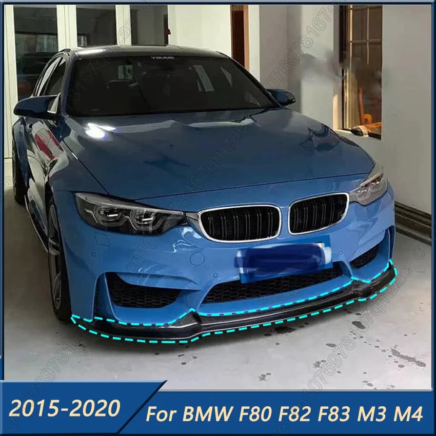 Gloss Black Front Bumper Lip Splitter Diffuser Spoiler For BMW F80 F82 F83 M3 M4 2015-2020 Car Accessory Lower Bumper Guard