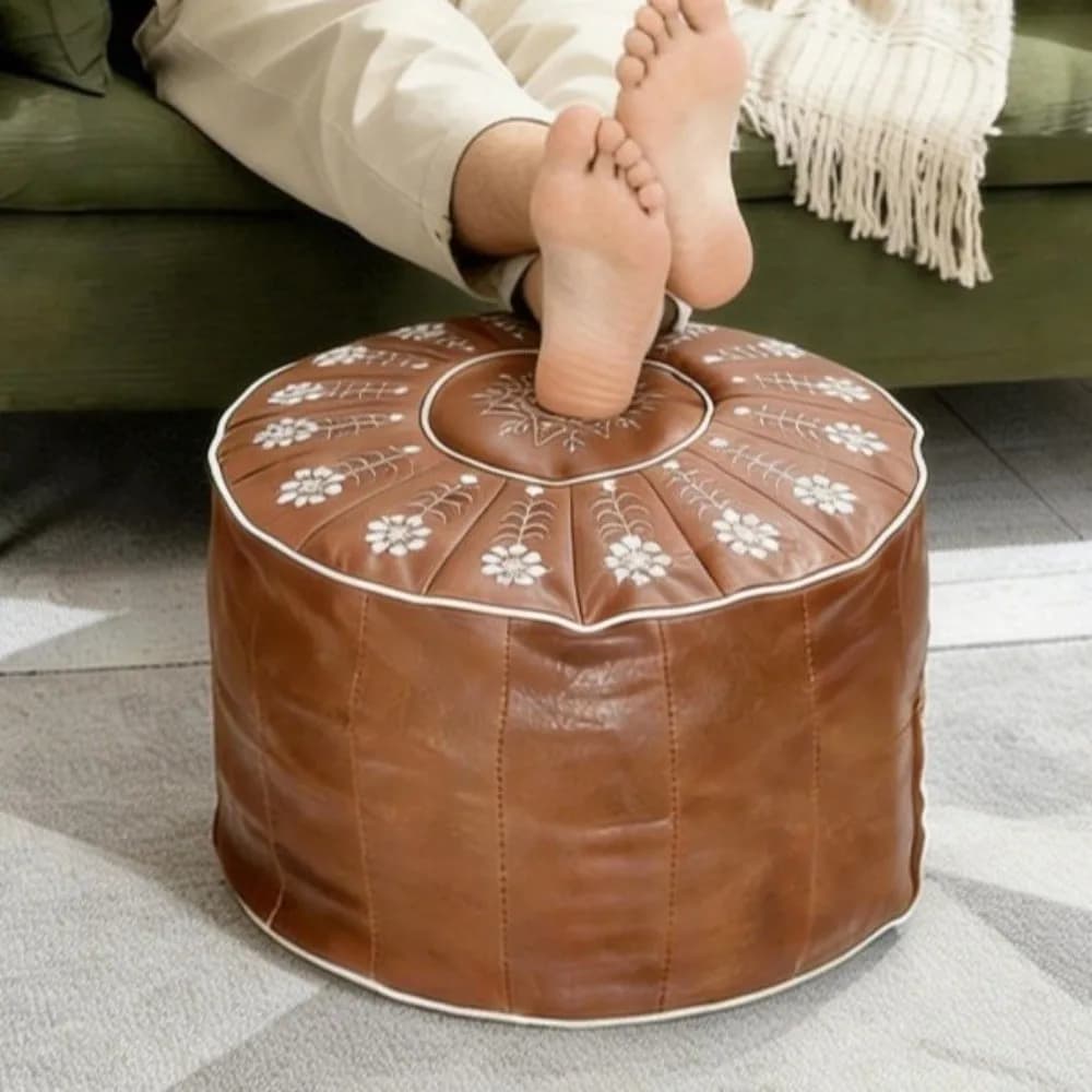 Round Seat Cushion Cover Waterproof Large Capacity Sofa Stool Cover Embroidery Unstuffed Storage Bag Meditation Use