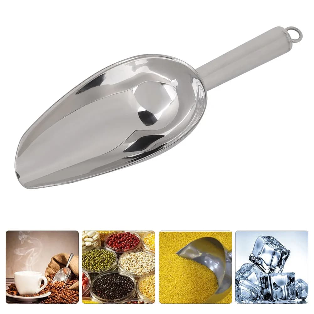 Flour Shovel Food Scoop Stainless Steel Multifunctional Ice Food Scoop Coffee Beans Dried Fruit Shovel Scoop Ice Scoop