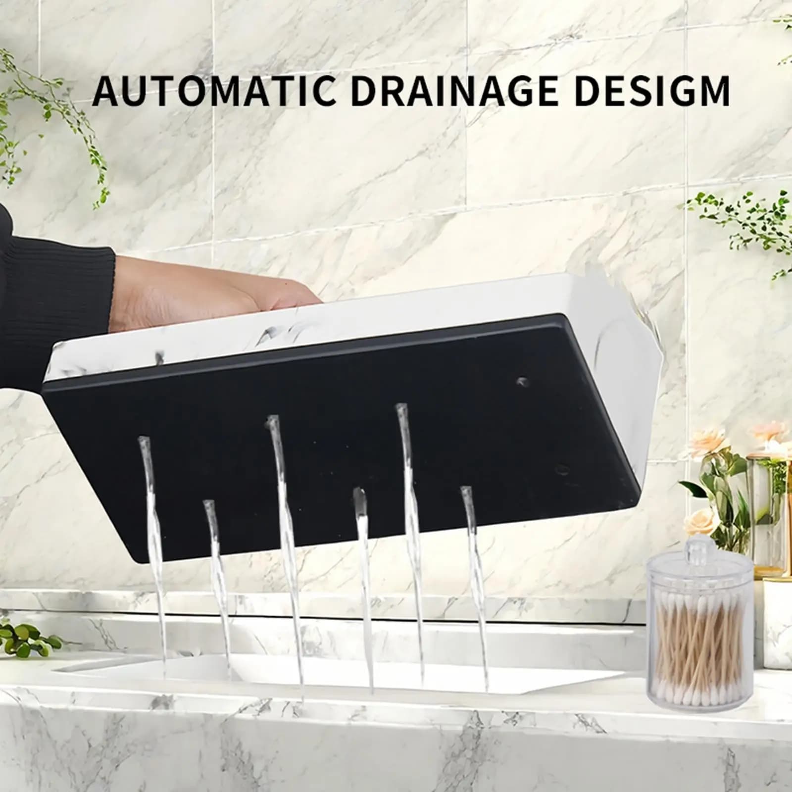 Portaspazzolini da Bagno con 5 Scomparti, Organizzatore Durevole per Accessori da Bagno e Trucchi