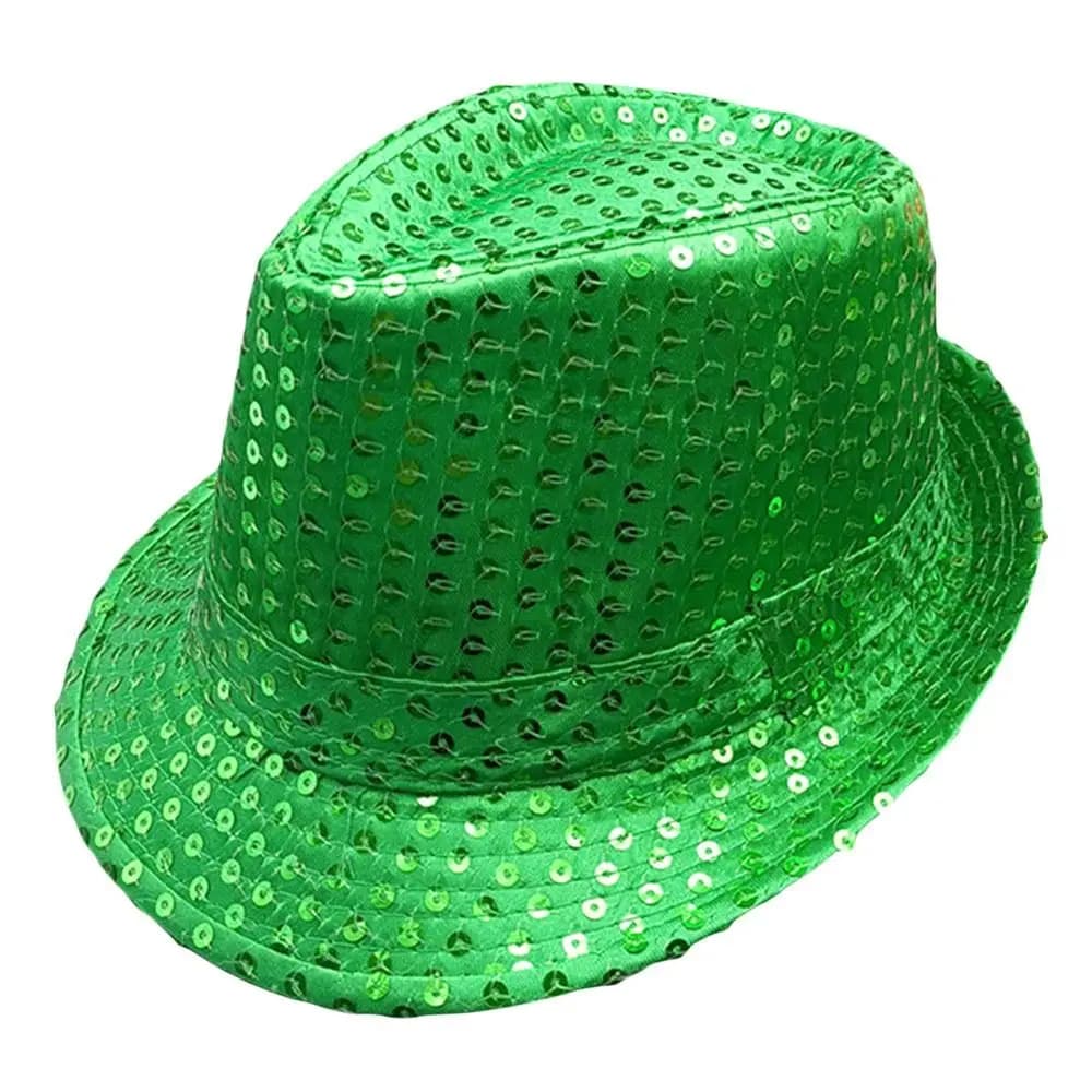 Durable Sequins Jazz Hat Shiny Masquerade Panama Cap Cosplay Stage Dance Performance Hat Party