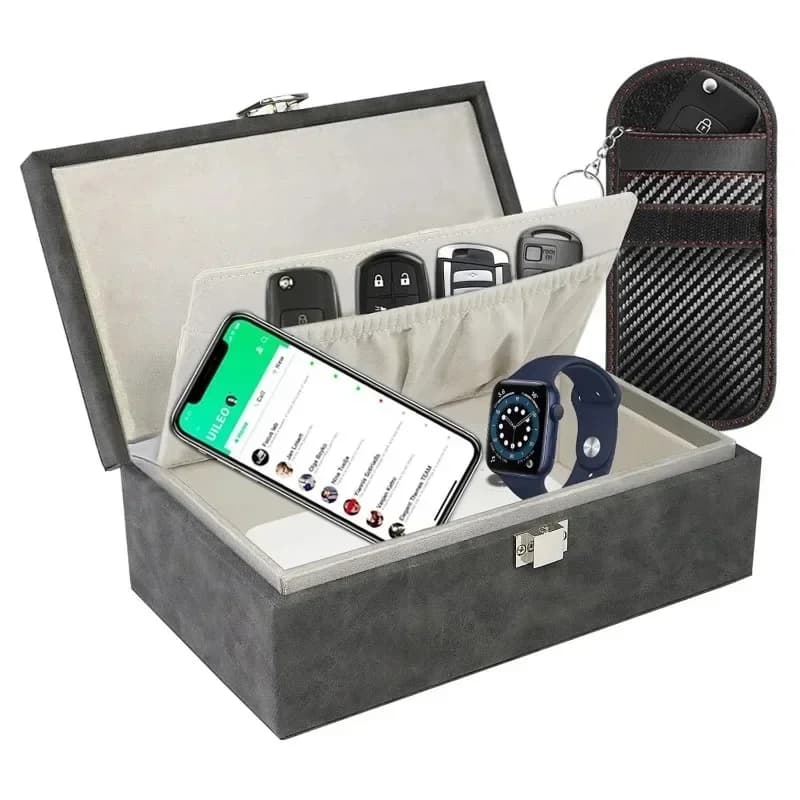 Faraday Box per chiavi dell'auto RFID Key Fob Protector Signal Blocking Case schermatura Pouch Car Key Wallet Case Storage Box