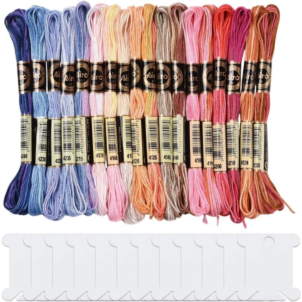 18 ovini 6 fili colorati filo da ricamo variegato sfuso poliestere sfumato punto croce filo braccialetti dell'amicizia stringa