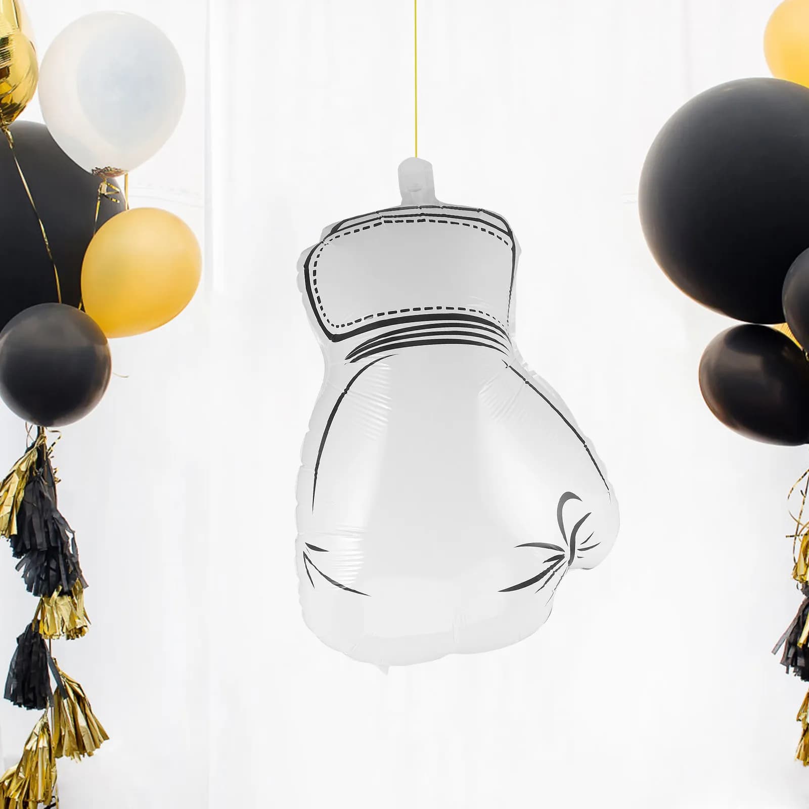 10 Palloncini a Forma di Guantoni da Boxe Bianchi Gonfiabili per Decorazioni Sportive, Feste di Compleanno, Eventi a Tema Wrestling e Palestra, Feste di Boxe