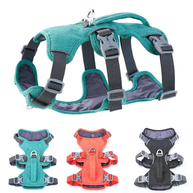 Soft Padded Dog Harness Vest with Lift Handle Adjustable Pet Chest Straps Comfort Breathable Puppy Harness Walk Training Outdoor