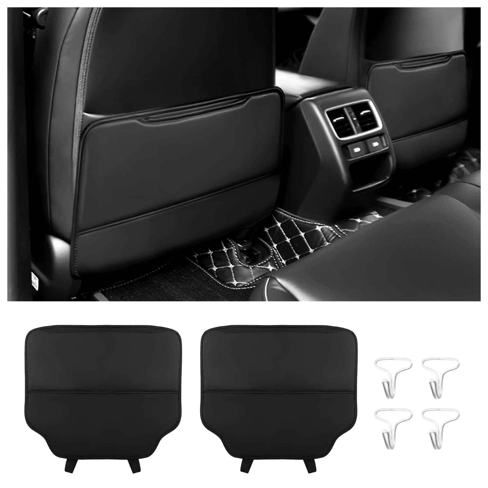 2Pcs Car Seat Back Anti Kick Pad Protector Mat Waterproof Anti-Dirty Cover with Storage Bag For Opel Mercedes-Benz SEAT Skoda