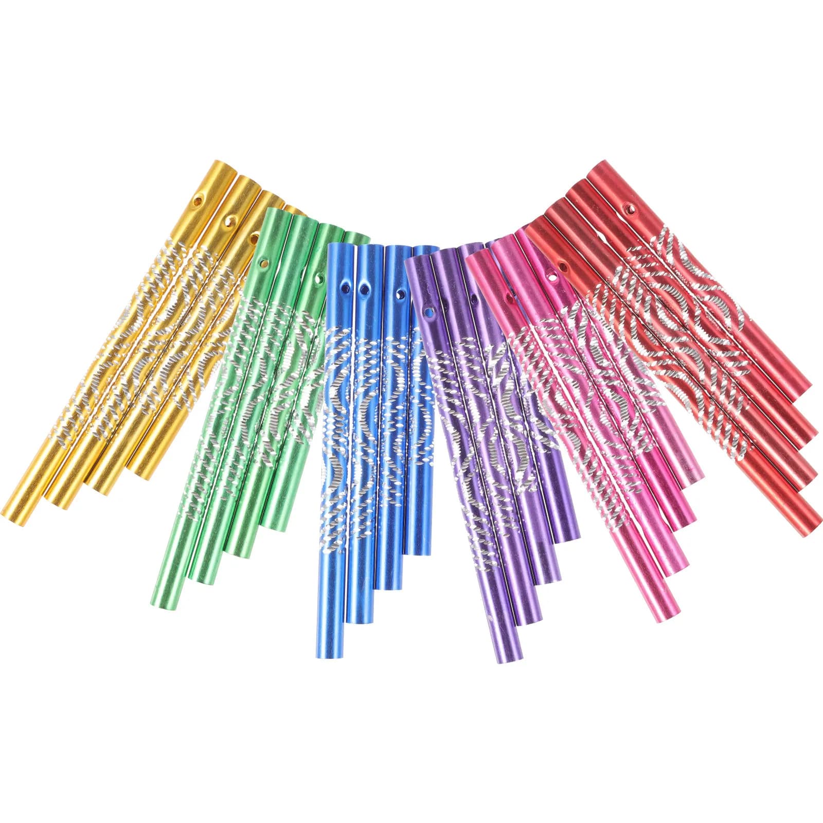 24Pcs DIY Wind Chime Tubes Metal Material Sturdy Wind Bell Crafts Parts for Home Garden Decoration Relaxing Sound