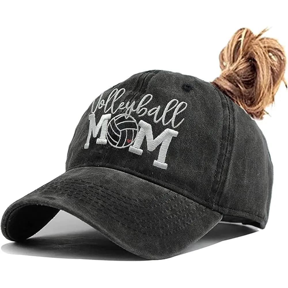 Cappellino da Baseball Regolabile Waldeal da Donna, Stile Vintage Distressed, Ricamato, per Mamma Tifosa di Pallavolo