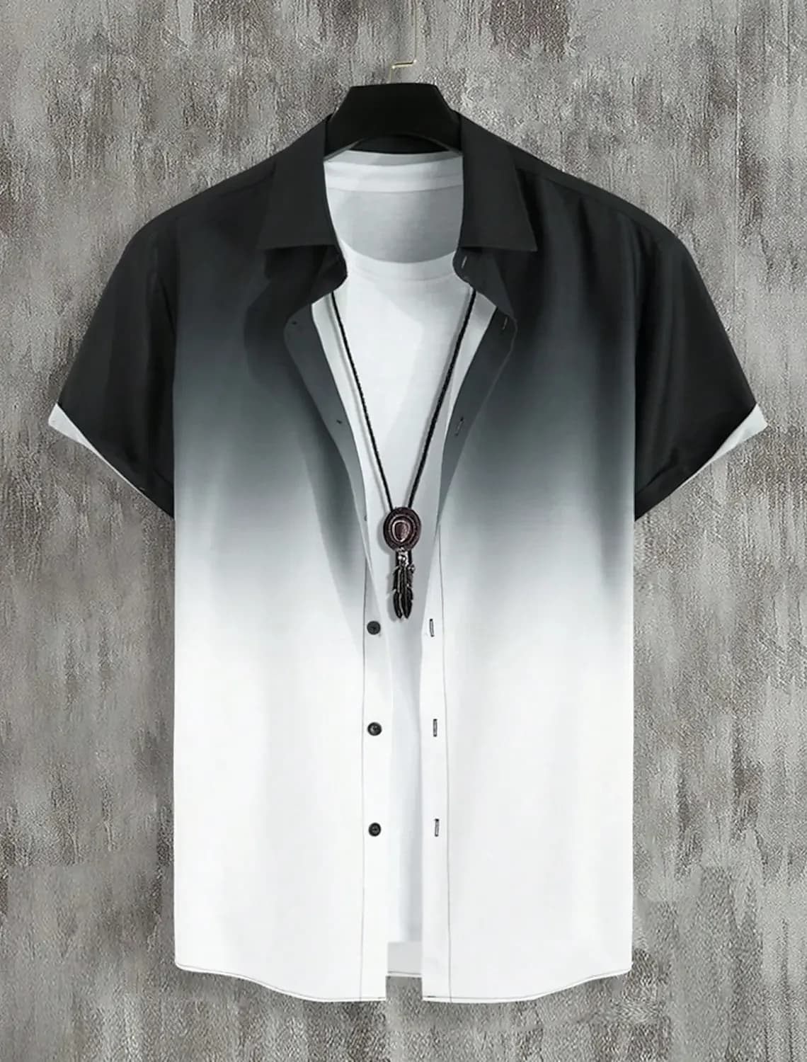 Gradient-color 3D Print Sport Quick-dry Breathable Men Hawaiian Shirt Outdoor Street Casual Vacation Beach Short Sleeve. Clothes