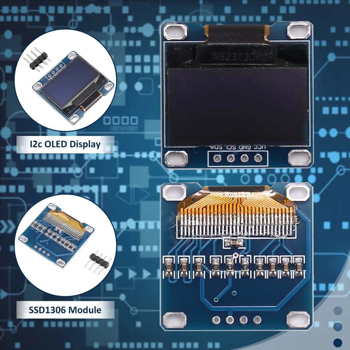 T64C! Display OLED I2C da 0,96 Pollici, Modulo LCD LED Seriale IIC SSD1306 128x64 per Arduino con 40 Cavi Dupont