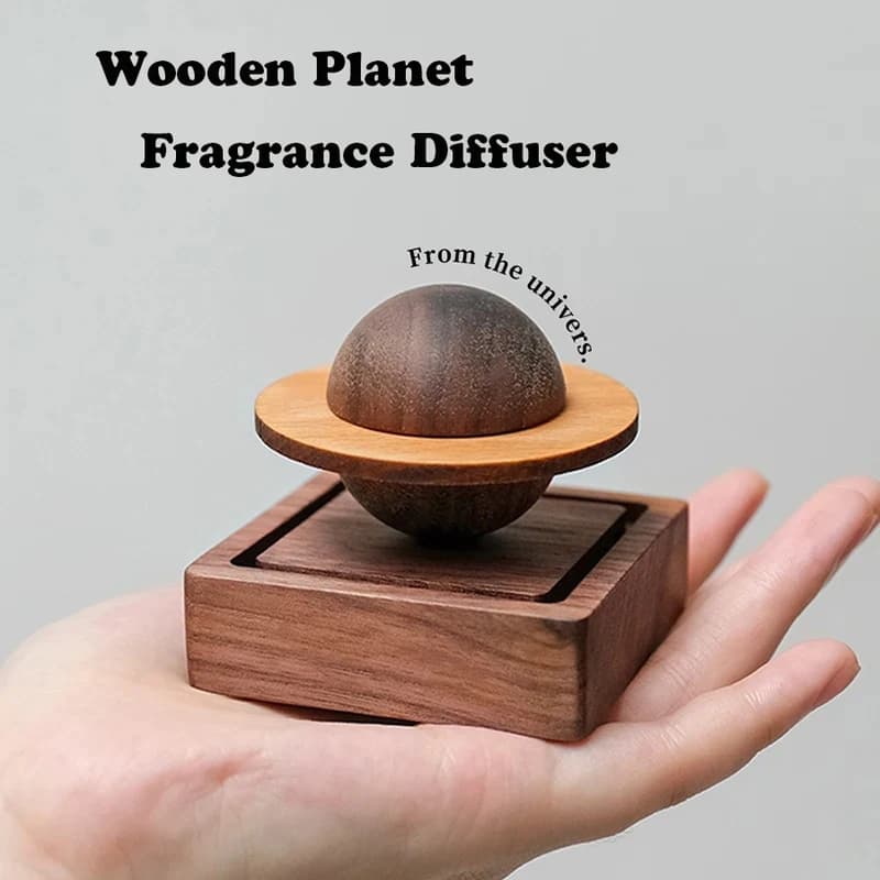 Wooden Aromatherapy Diffuser, Scented Wood, Planet-Shaped Car Diffuser, Home Decor, Flame-Free Essential Oil Diffuser