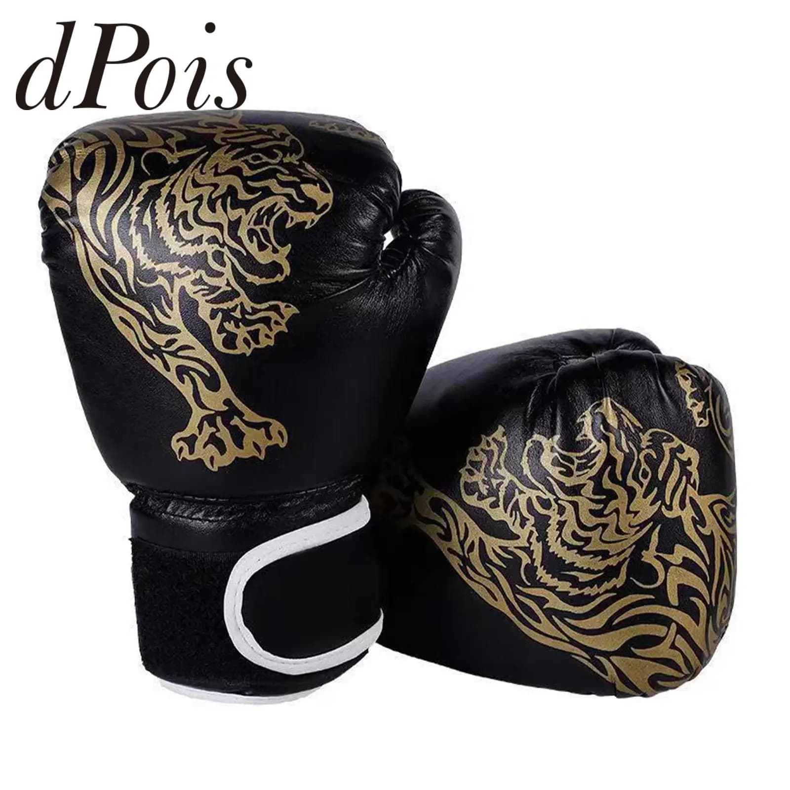 Kids Boxing Gloves Muay Thai Gloves Printed Boxing Gloves with Adult Tigers Heavy Boxing Bag Gloves for Kickboxing Sparring Training