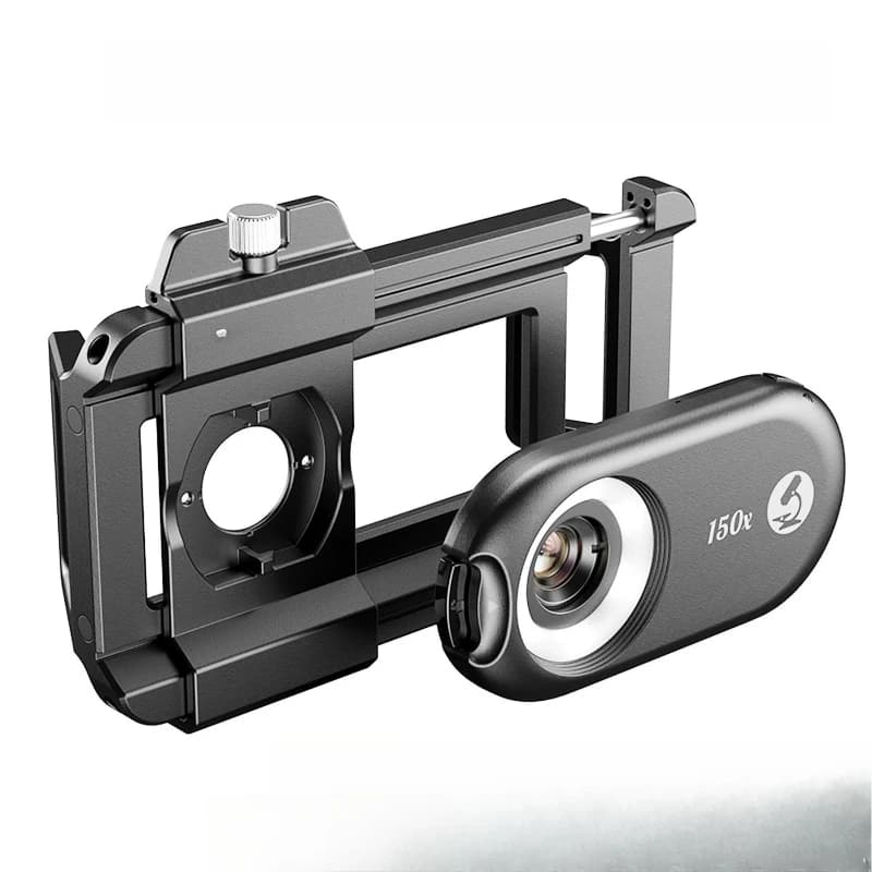 Mezzo cerchio led viola chiaro venature del legno circuito pianta gioielli riprese 150 volte con lente per telefono cellulare microscopio CPL